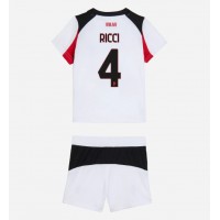 AC Milan Samuele Ricci #4 Vonkajší Detský futbalový dres 2025-26 Krátky Rukáv (+ trenírky)